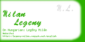 milan legeny business card